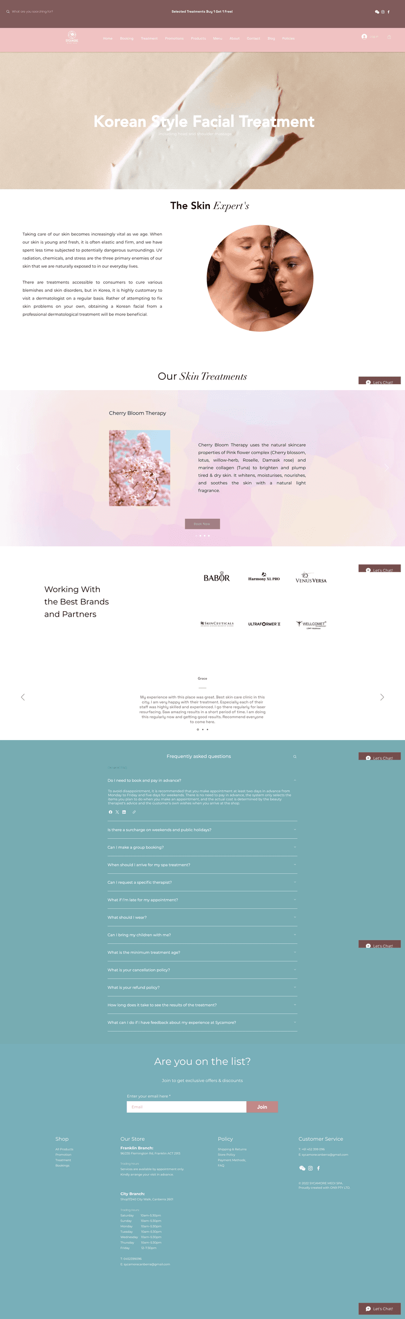 Sycamore Medi Spa - Web Development in Canberra