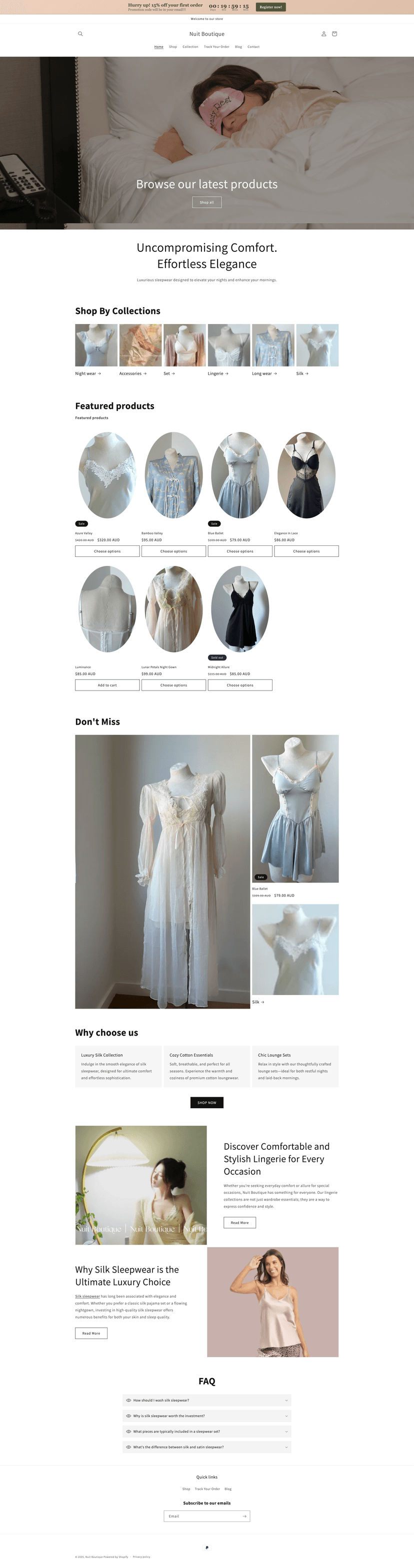 Nuit Boutique - Web Development in Canberra